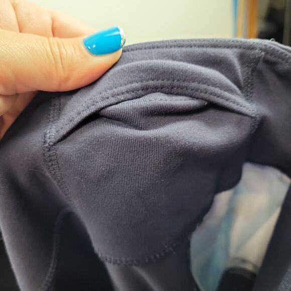 Athleta Womens Blue Floral Side Panels Inside Pocket Compression Leggings Size M - Picture 4 of 9